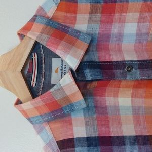 Tommy Bahama Jeans Cotton Madras Style Summer Shirt (Large)